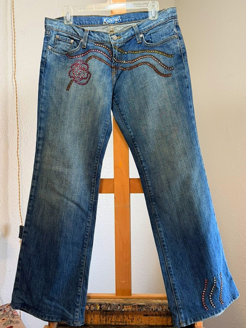 Kippy's Rhinestone Embellished Flared Jeans